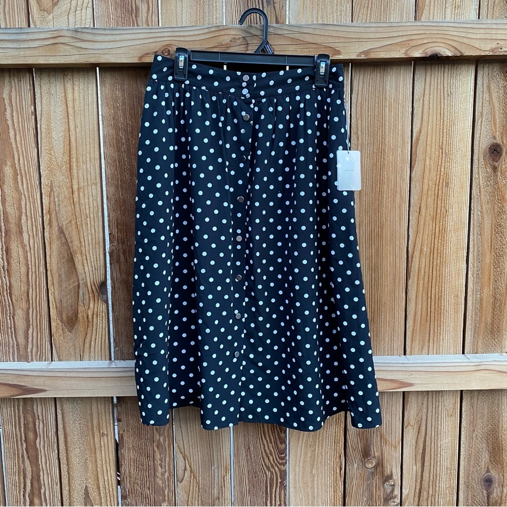 Forever 21 Black and White Polka Dot A-Line Skirt